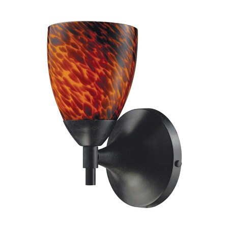 Elk Lighting Celina 1-Light Wall Lamp in Dark Rust with Espresso Glass 10150/1DR-ES